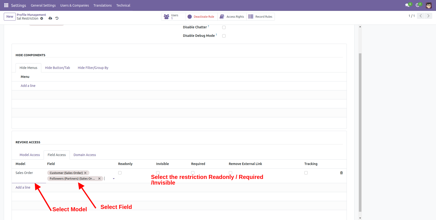 Field Access Management in Odoo