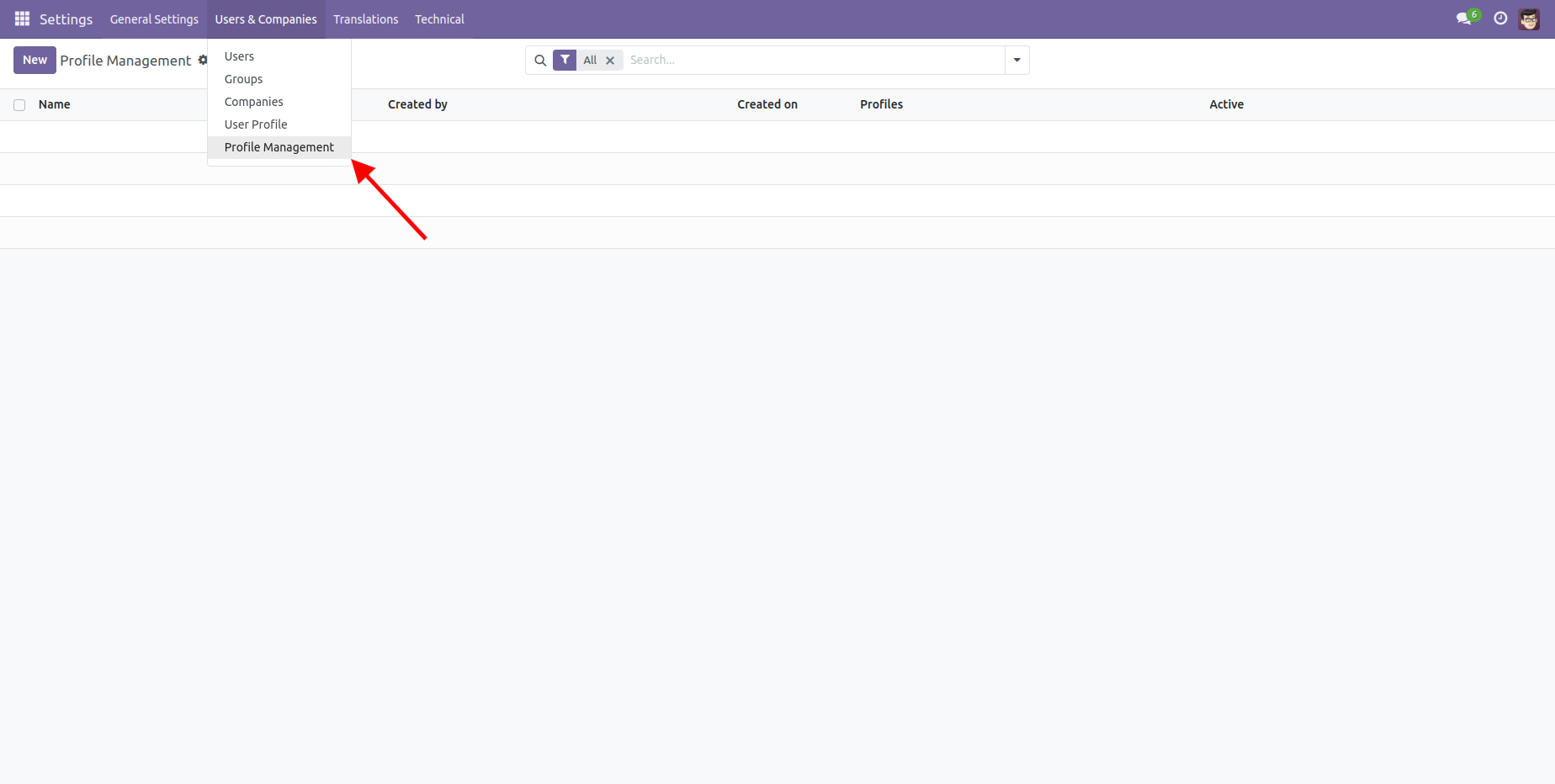 Profile Management in Odoo